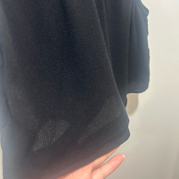 DIVIDED by H&M black crop top, size 12, knitted mesh mosaic see through back - Picture 3 of 8